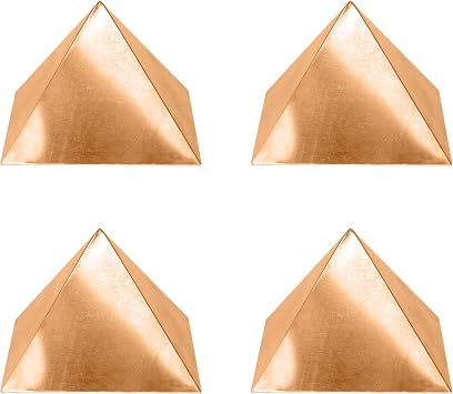 Pure Copper Plain Hollow Pyramid | 2 inch |Pack of 4 | Boost Positive Energy for Vastu | Energy for Vibrations at Home, Office | Powerful Positive Energy Remedies