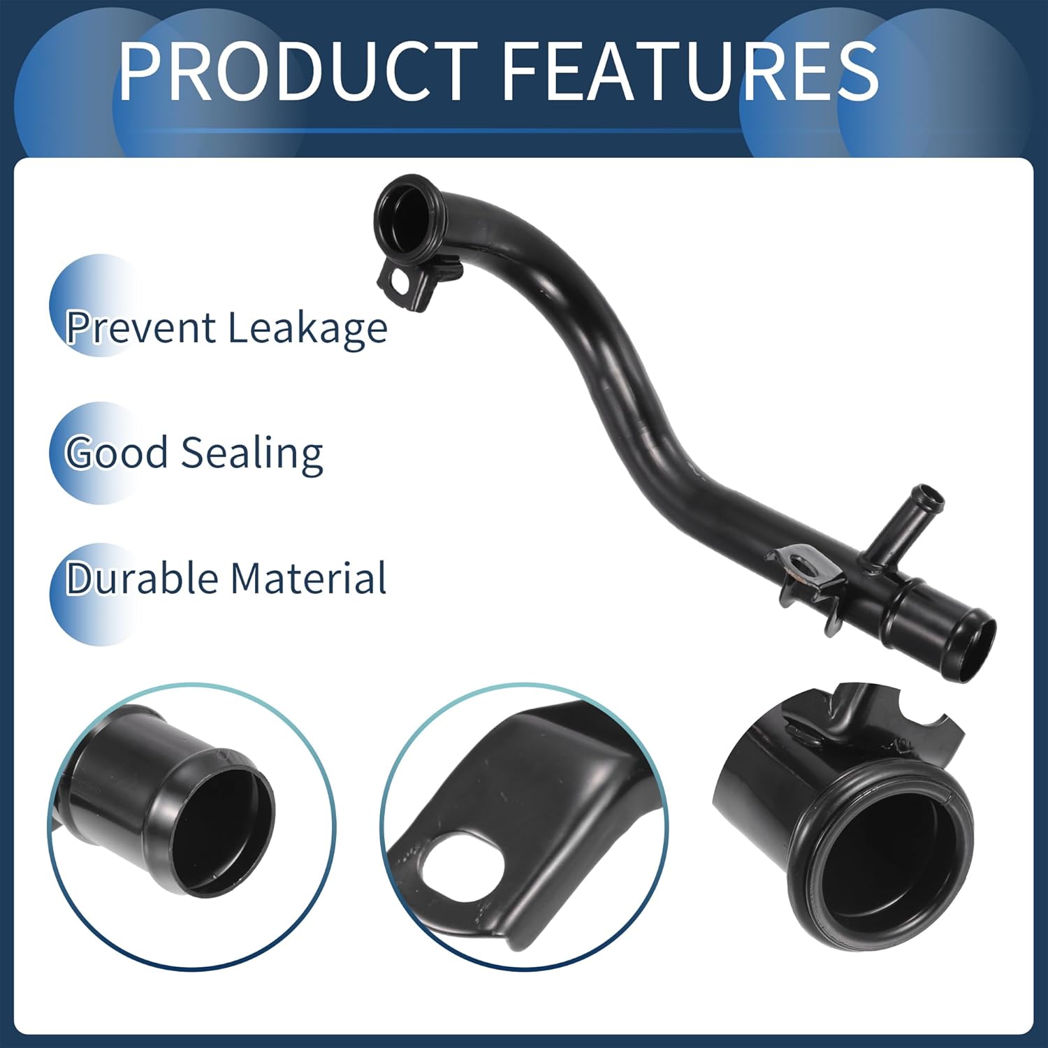 Engine Heater Hose Assembly, Water Pump Inlet Tube No.4781537AA/4781537AB/4781537AC for Dodge Caravan 3.3L 2001-2007 Metal Black, 1 Pc