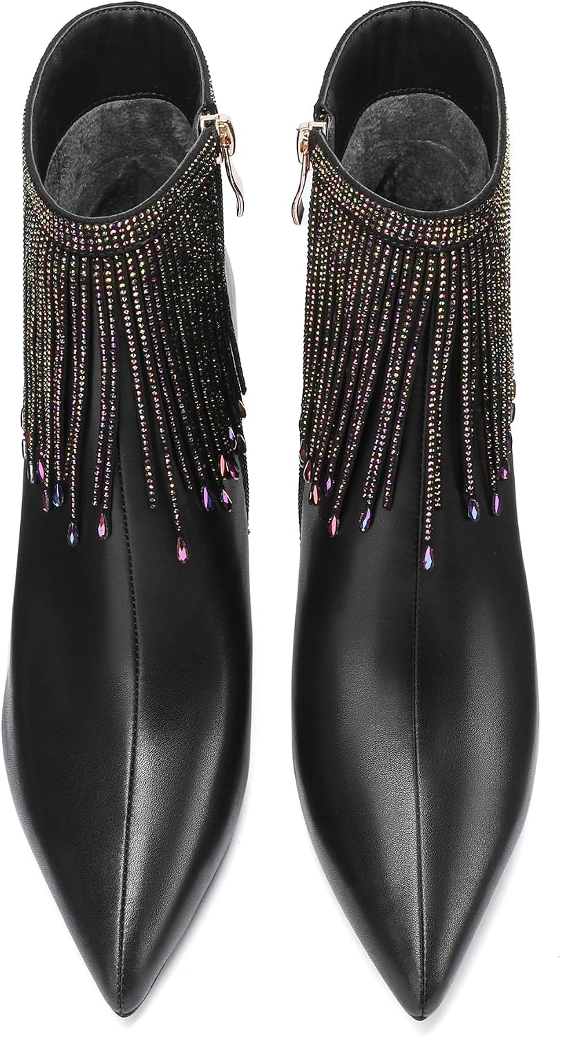 Sexy Dress Stiletto Booties for Women Pointed Toe Ankle Boots