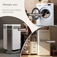 Vista 5 de I'Ezonk Soporte de refrigerador móvil de acero inoxidable resistente, soporte para refrigerador y soporte de lavadora con ruedas, plataforma