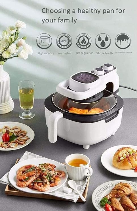 Air Fryer Indoor Grill 5L Air Fryer Slow Cooker Roast Bake 1100-Watts Dishwasher Safe
