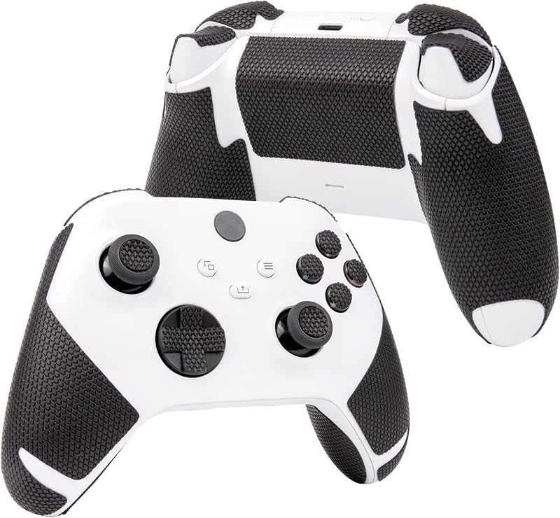 TALONGAMES Controller Grips Compatible with Xbox Series X/S, Anti-Slip, Sweat-Absorbent, Textured Skin kit, for Xbox Controllers Handle Grips, Buttons, Triggers (Classic Version - Black)