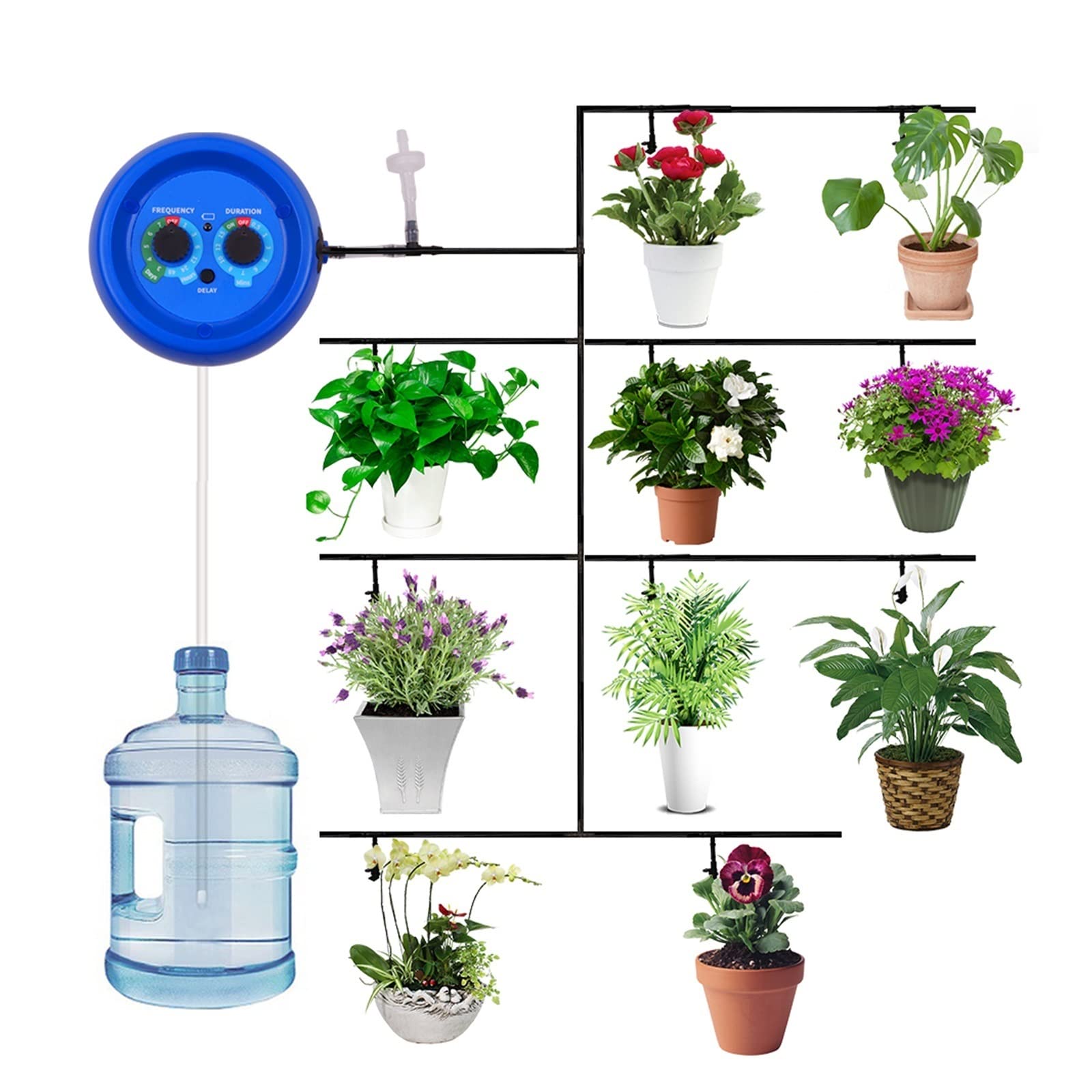 Zestawy do automatycznego nawadniania kropelkowego Ogród majsterkowanie System podlewania domowy kontroler pompy nawadniania kroplówki stosowany do roślin, Bonsja do roślin doniczkowych ogrodowych i b