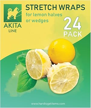 Lemon Wrap, Lemon Covers, Lemon Stretch Wraps for Lemon Halves and Wedges, Bag of 24