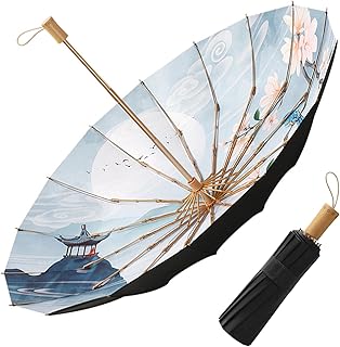 National style folding umbrella - a portable umbrella that can withstand typhoons, protect against sun, and even be used as a work of art