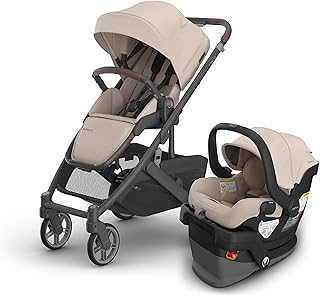 Cruz V3 Stroller + Mesa V3 Car Seat Travel System Combo – Toddler Seat, Bumper Bar, Bug and Rain Shields, Car Seat Base, and Infant Insert Included – Ada (Sandstone Mélange)