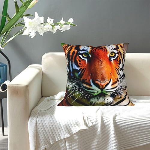 Miniatura 7 de Fundas de almohada decorativas con diseño de rayas de tigre naranja, funda de cojín decorativa para decoración del hogar y sofá