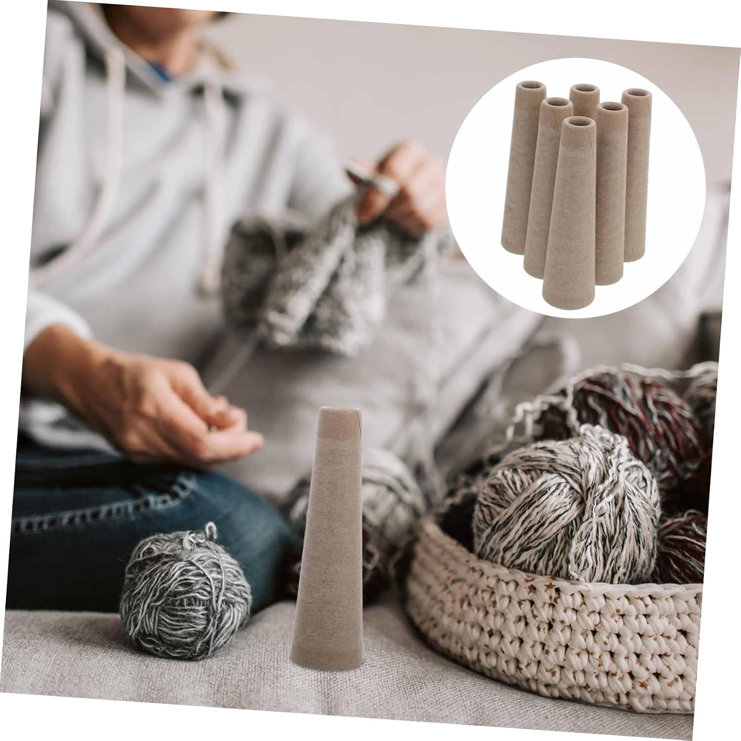 SEWOART 6pcs Yarn Winder Tubes for Knitting and Crochet and Reusable Yarn Ball Winding Tool Accurate Measurements for Neat Storage and Tangle Crafting