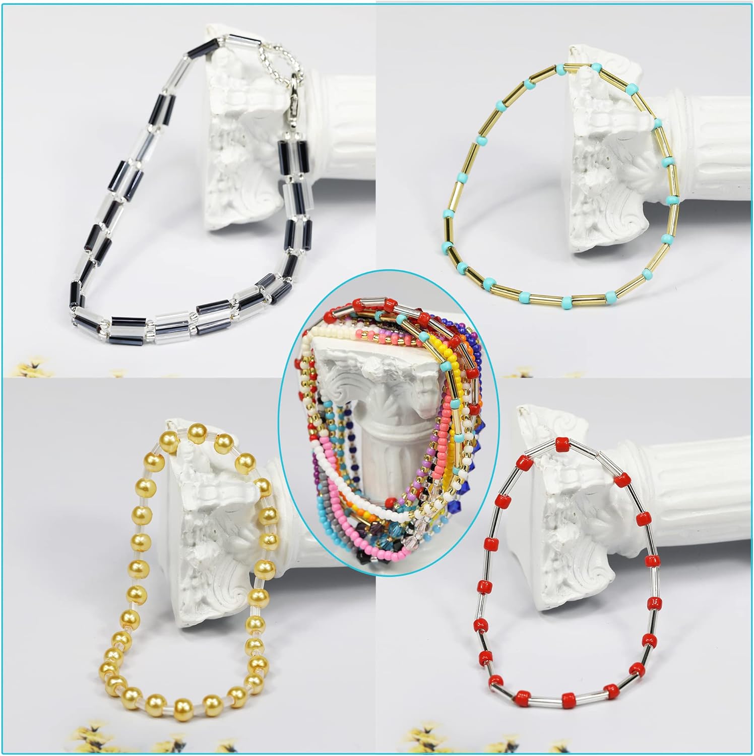 10/0 Glass Hexagon Seed Beads with Beading Needles About 21600pcs in Box , Seed Beads for Jewelry Making, Hexagon 2 X 2.2mm(900pcs/Color, 24 Colors) - Image 5