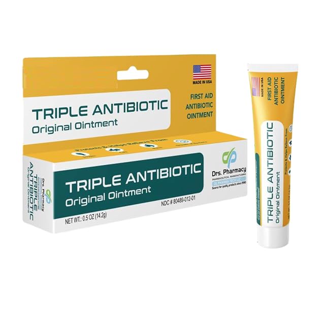 Triple Antibiotic First Aid Ointment Soothing Skin Support for Minor Wound Care 0 5 oz Made in USA