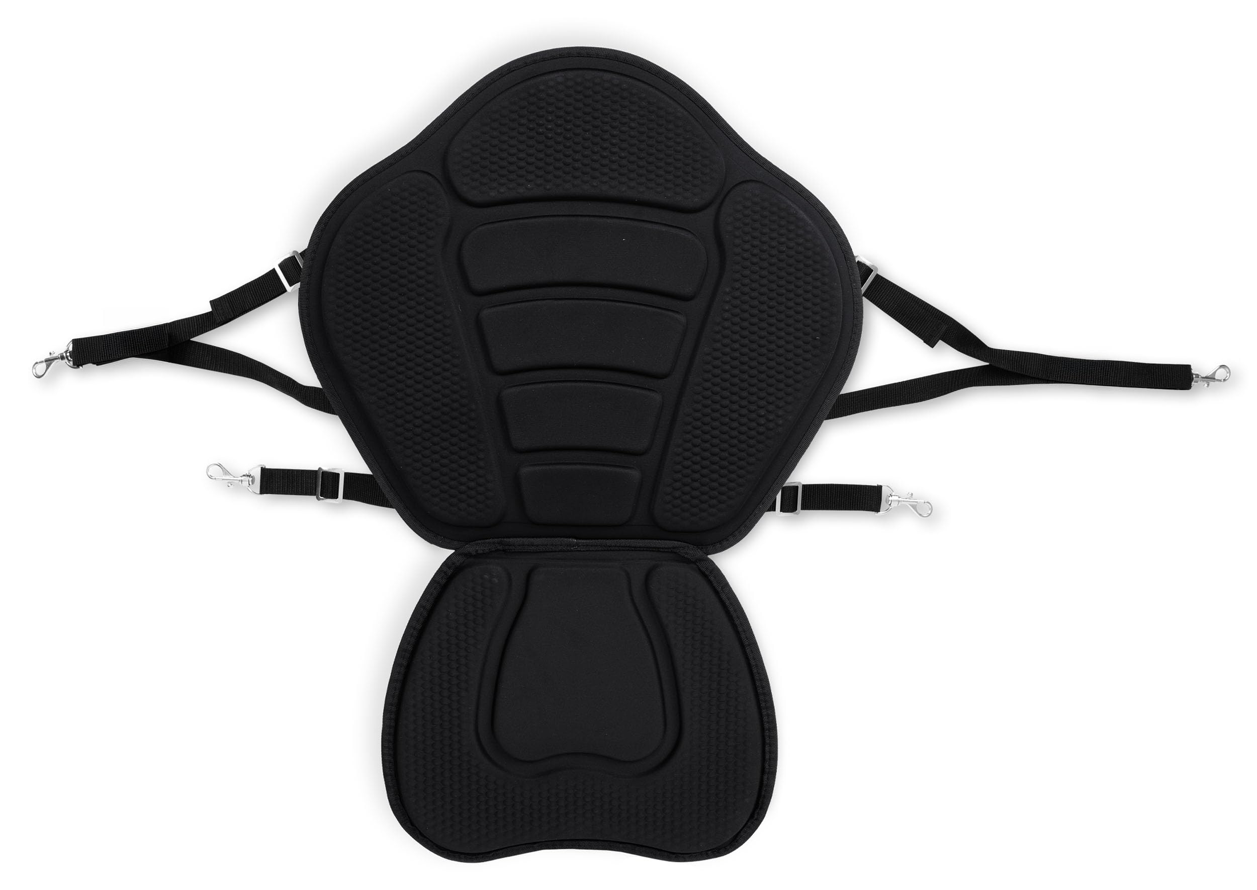 Neo-Sport Siedzisko do Deski SUP z Oparciem - Wygodne Piankowe Siedzisko Kajakowe z Kieszenią - Stabilne Wsparcie Pleców - Paddleboarding - Uniwersalne Mocowanie - Czarne 77 x 52 cm