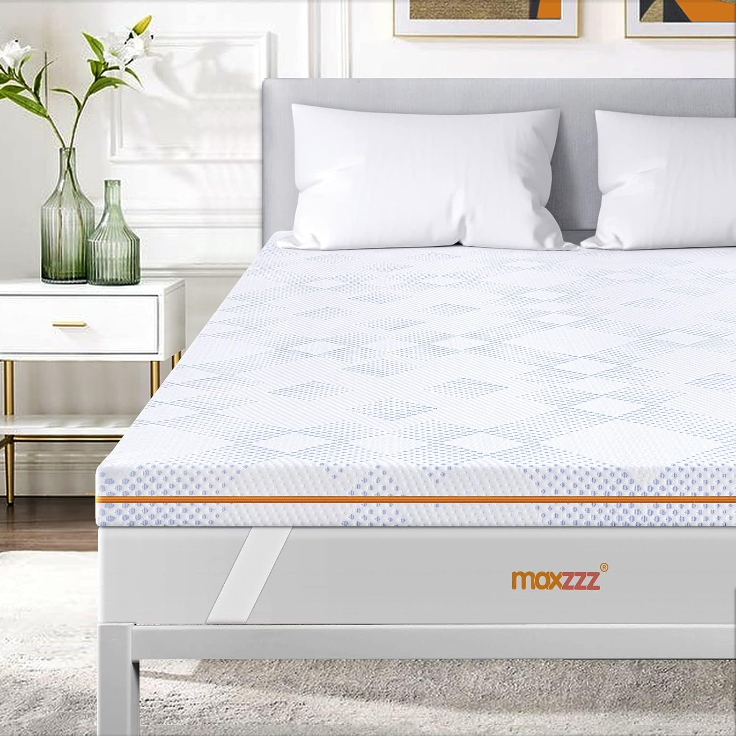 Maxzzz Memory Foam Mattress Topper Full, 3 Inch Firm