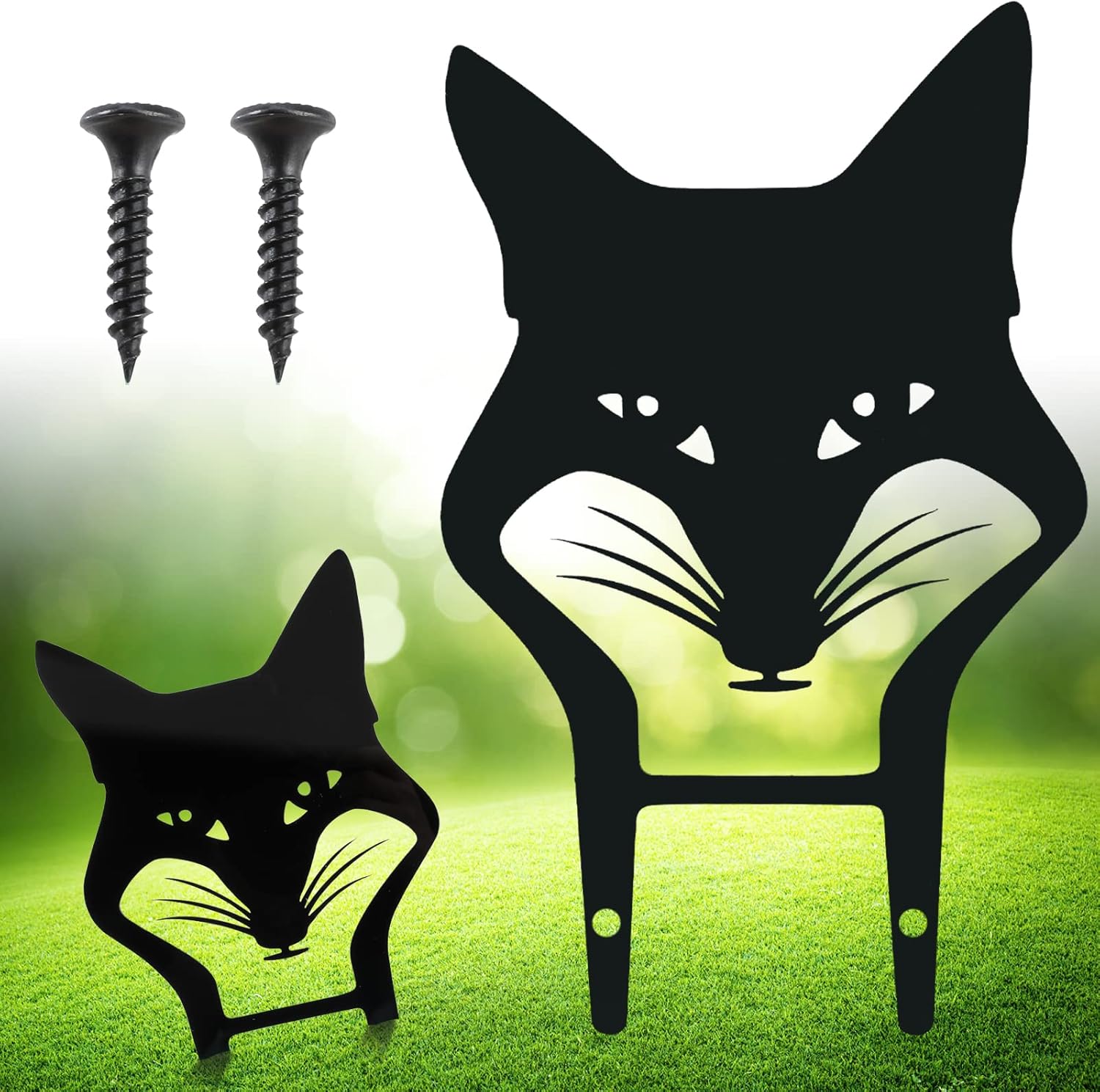 Garden Fox Art Statues, Black Fox Acrylic Yard Decorative Gifts Bird