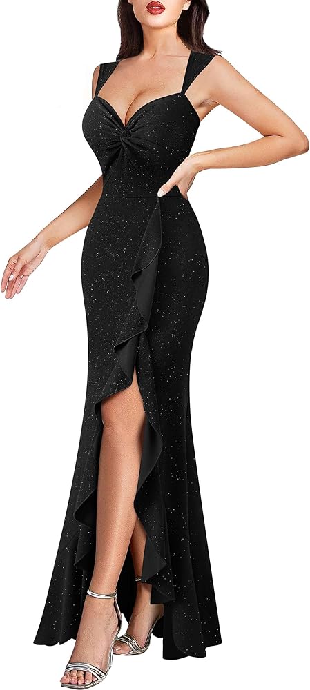 Amazon.com: VFSHOW Womens 2024 Glitter Sweetheart V Neck Twist Ruched Front Ruffle Slit Formal Prom Evening Gown Maxi Dress (Black, Large) 11238 BLK L : Clothing, Shoes & Jewelry Amazon.com: VFSHOW Womens 2024 Glitter Sweetheart V Neck Twist Ruched Front Ruffle Slit Formal Prom Evening Gown Maxi Dress (Black, Large) 11238 BLK L : Clothing, Shoes & Jewelry
