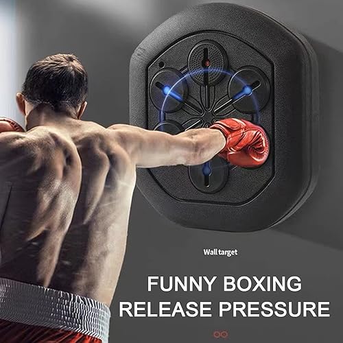 Miniatura 2 de BestAlice Almohadillas de boxeo musical, máquina de boxeo montada en la pared, blanco de pared de boxeo digital inteligente y guantes de boxeo,