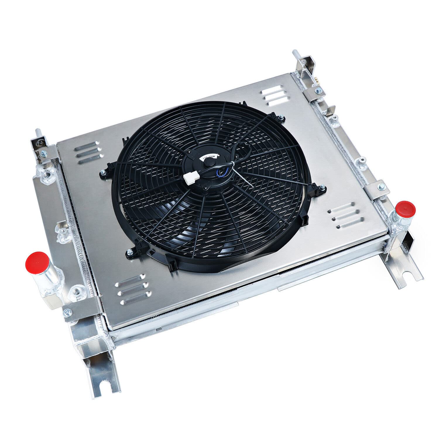4 Row Aluminum RADIATORS Replacement for 2000 2001 2002 2003 2004 Dodge Durango Dakota 3.7 3.9 4.7 5.9 Radiator with Electric Fan Shroud Thermostat KIT 01 02 03 04