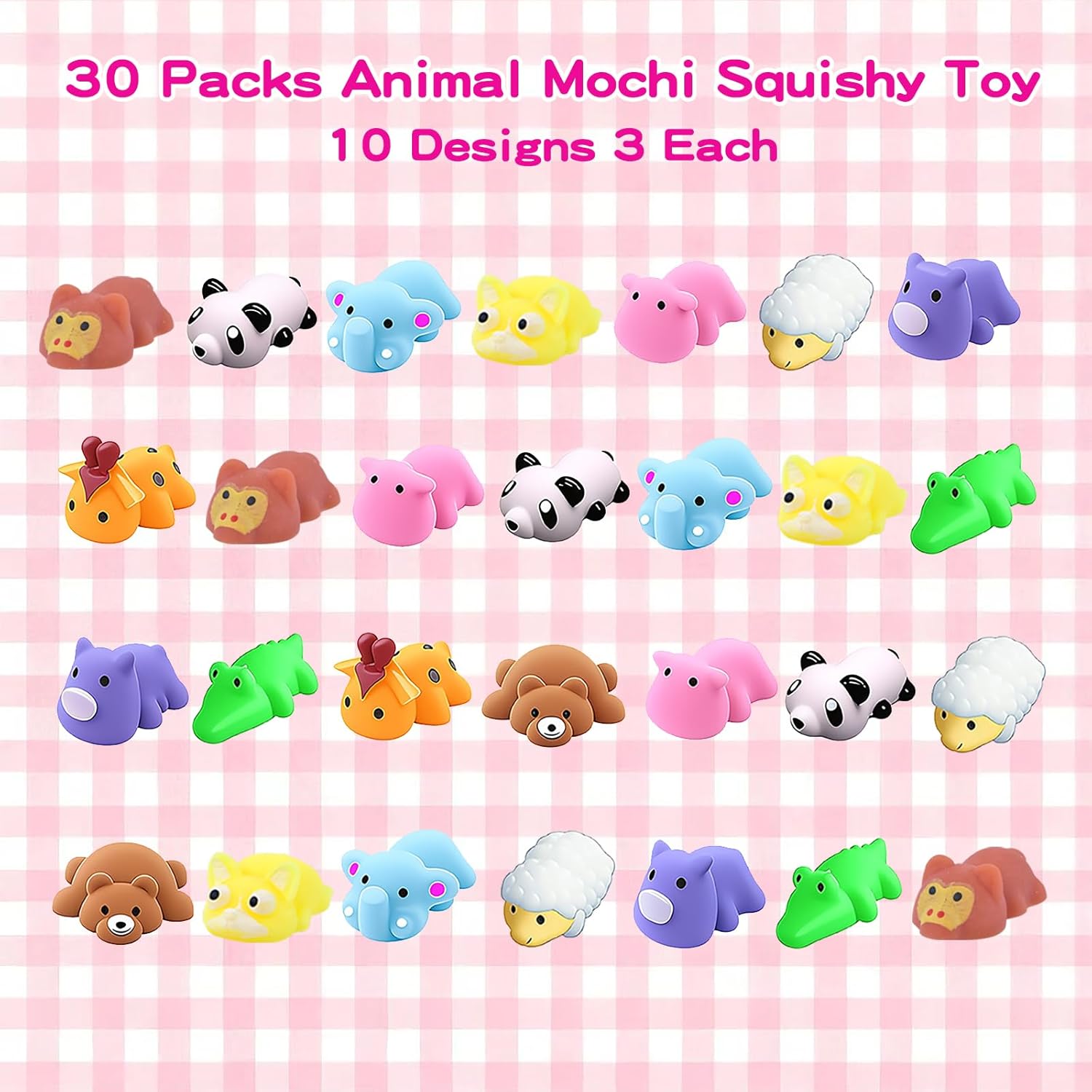 Valentines Day Gifts for Kids Classroom - Mochi Squishy with Valentines Cards for Toddler Class School Exchange - Mini Animal Squishy Fidget Toys for Valentines Party Favors, Boys Girls - 30 Packs