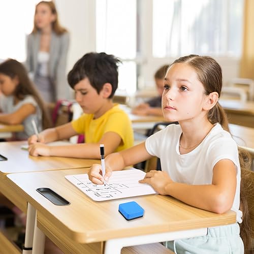 Miniatura 5 de Juego de 72 pizarras blancas de división larga, incluye 24 pizarras de borrado en seco de doble cara de 9 x 12 pulgadas, pizarra blanca, 24