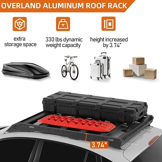 Hooke Road Crosstrek Roof Rack Aluminum Cross Bars for 2013-2017 Subaru XV Crosstrek, 330 LBS Load Capacity Rooftop Cargo Basket, Luggage Carrier Rails for Overlanding Trip Gear