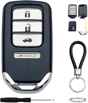 Key Fob Case for Honda Accord 2013-2015/CIVIC 2014-2015 Car Keyless Entry Smart Remote Shell Cover Replacement 4 Button-a