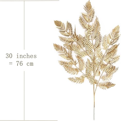 Miniatura 9 de Plantas artificiales con hojas de abanico doradas, arbustos falsos, arbustos de helecho, arbustos sintéticos, vegetación para interiores y