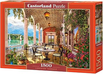 CASTORLAND 1500 Piece Jigsaw Puzzles, Lakeside Terrace, Italy, Mountain Lake, Scenic View, Adult Puzzle, Castorland C-152186-2