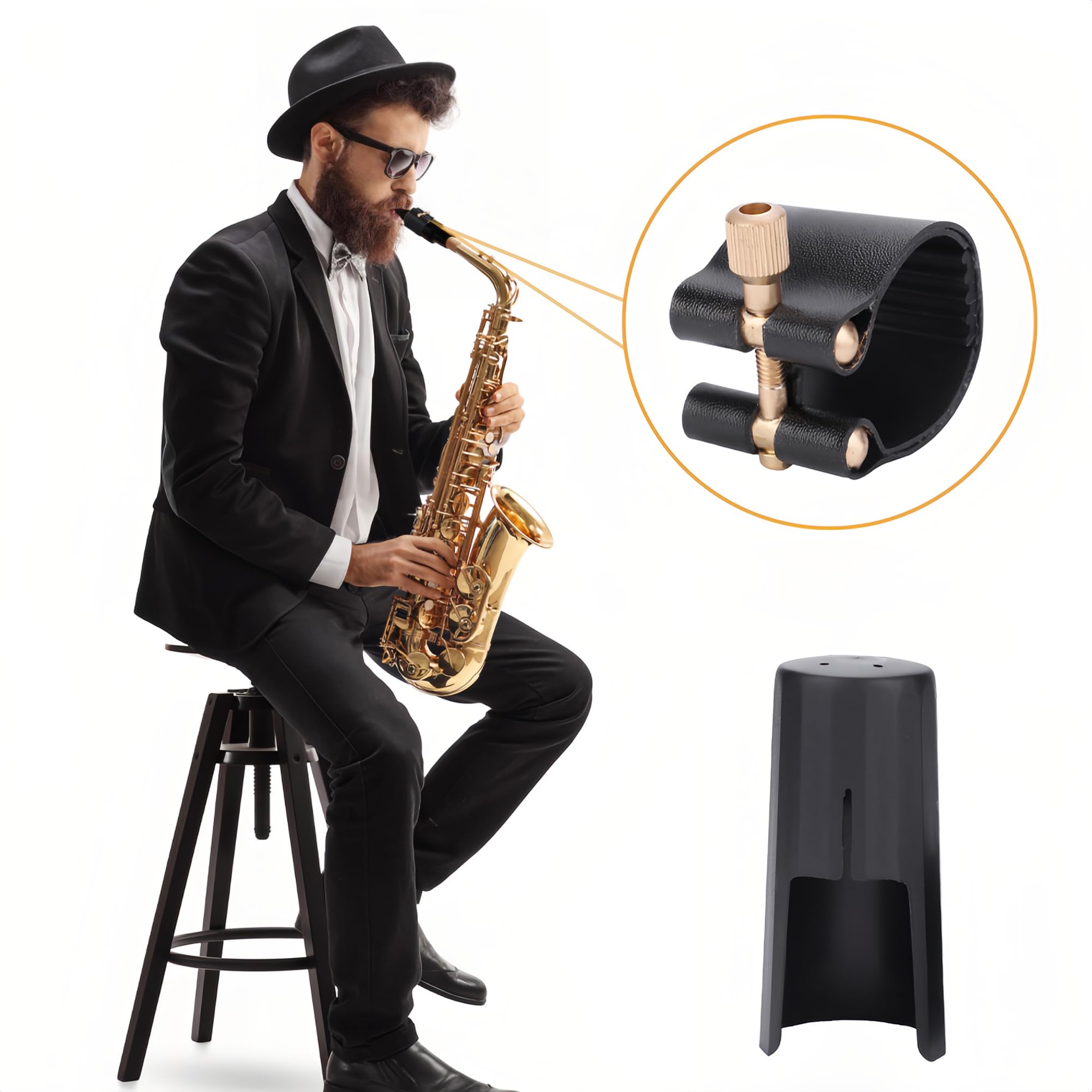 Pwshymi Ligature d'embouchure de saxo Clip d'Embouchure de Saxophone