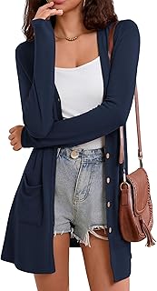 Witsmile Cardigan Sweaters for Women Lightweight Cardigan for Women Open Front Outwear with Pockets Casual Cover Ups