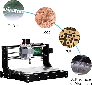 Genmitsu CNC 3018-PRO Router Kit GRBL Control 3 Axis Plastic Acrylic PCB PVC Wood Carving Milling Engraving Machine with Offline Controller, XYZ Working Area 300 x 180 x 45mm