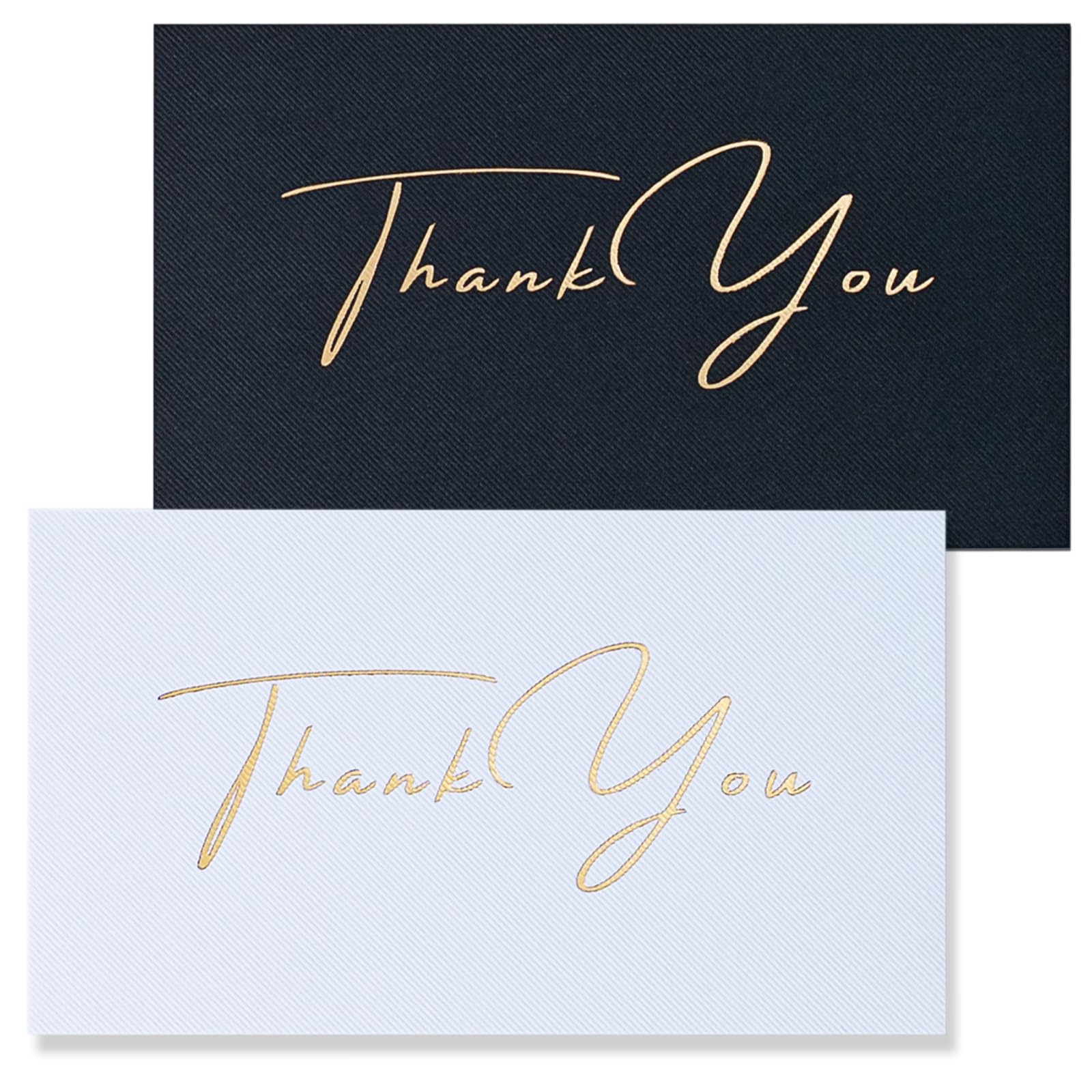 Small Thank You Cards Bulk, 100-Pack Mini Thank You For Your Order Cards, Black & White, The Gilded Contrast Collection, 5.1 x 8.9 cm, Business Card Size