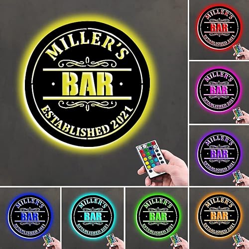 Miniatura 2 de Letreros LED de neón personalizados nombre personalizado, metal, decoración de familia y bar, luz LED de barra abierta, letrero de bienvenida