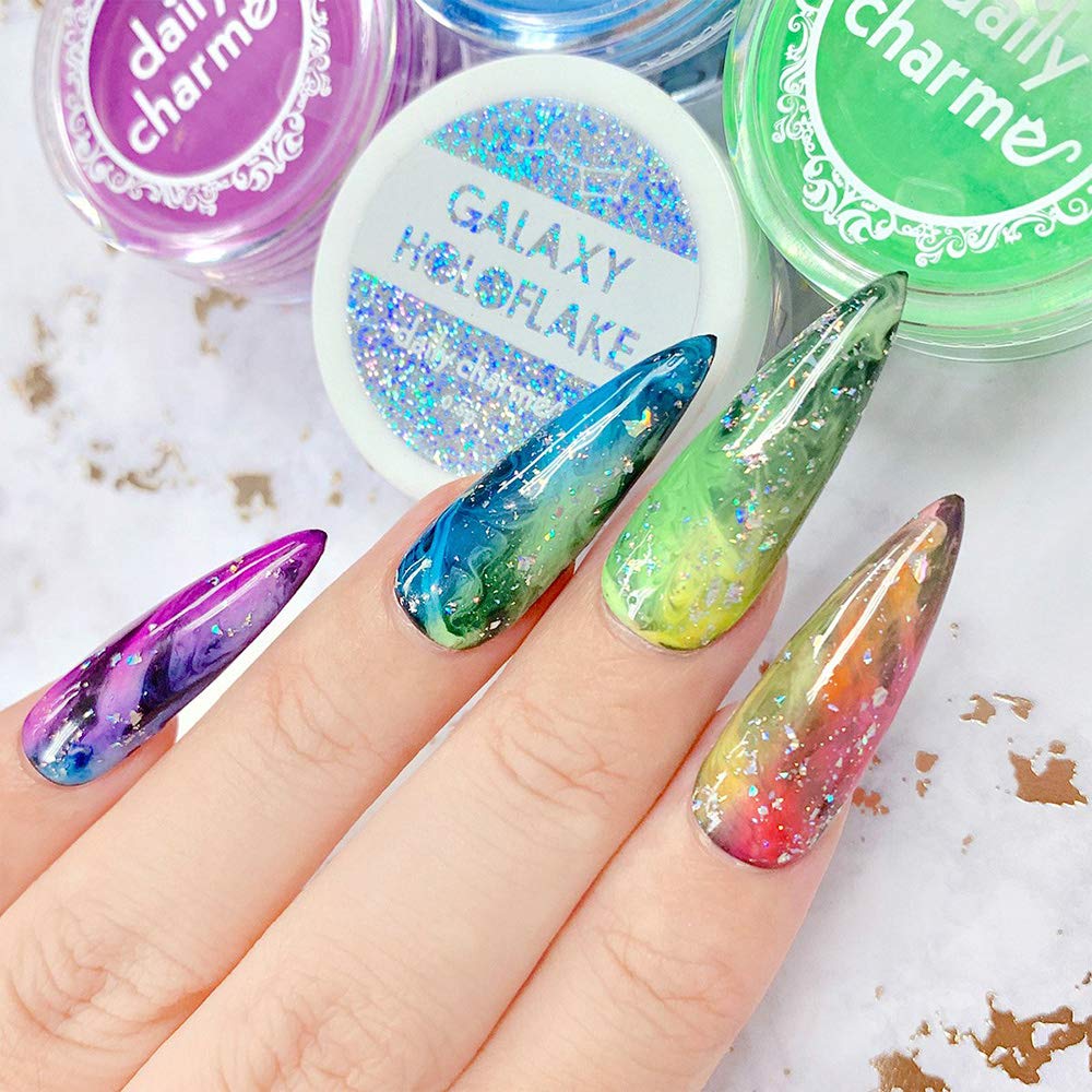 Daily Charme Blooming Gel Polish 15ml, Clear Gel, Marble Nail Design, Nail Art Accessory for Spreading Effects, Blooming Rose, Tie-Dye Watercolor Design, Home DIY/Nail Salon Manicure