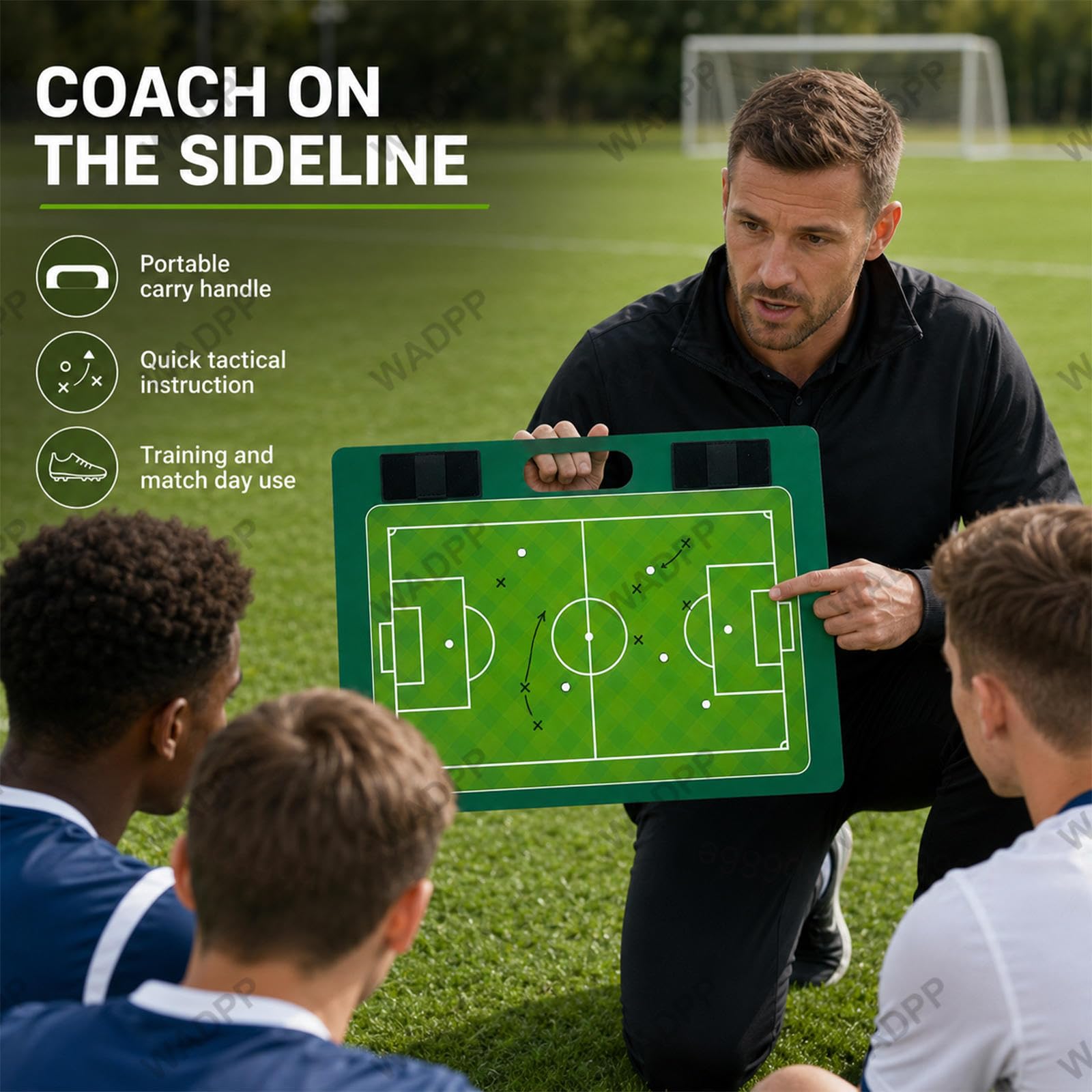 Pizarra Táctica Fútbol PVC Doble Cara Borrable Entrenador