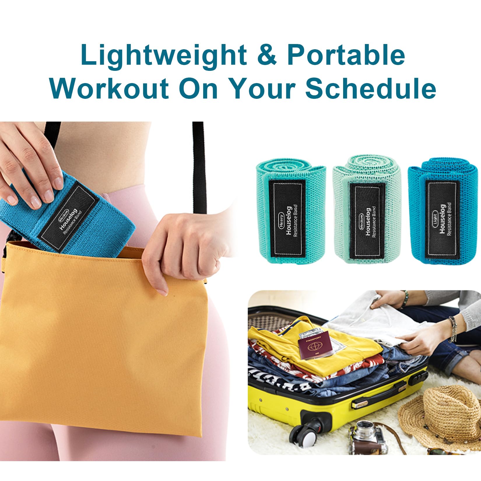 Bande Élastique Fitness en Tissu,Bande de Résistance Musculation