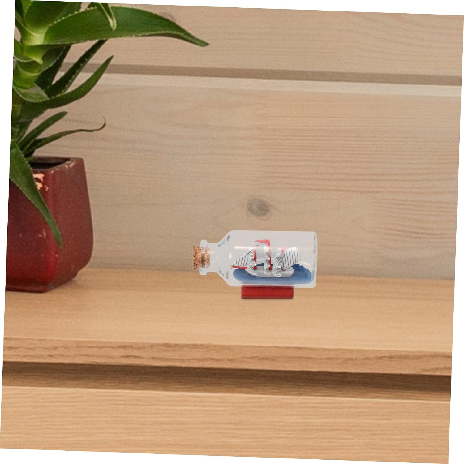 LIFKOME Cruise Ship Drift Bottle Sailing Boat in Glass Ornament Nautical Desk Decor for Boys