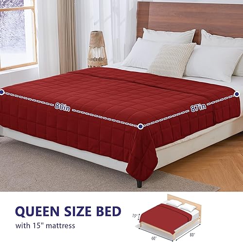 Vista 123 de yescool - Manta con peso, 10 libras, fresca, transpirable, con cuentas de cristal prémium, lavable a máquina, para dormir, 90-110 libras, 41 x 60