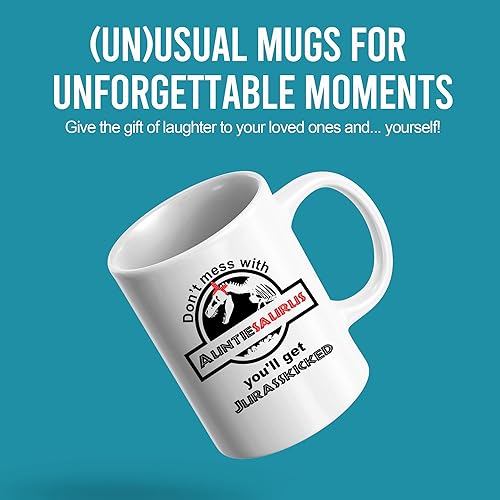 Miniatura 2 de Taza de café con texto en inglés Don't Mess With Auntiesaurus You'll Get Jurasskicked Best Funny New Aunt Gifts Coffee Mug Good Ideas From Niece