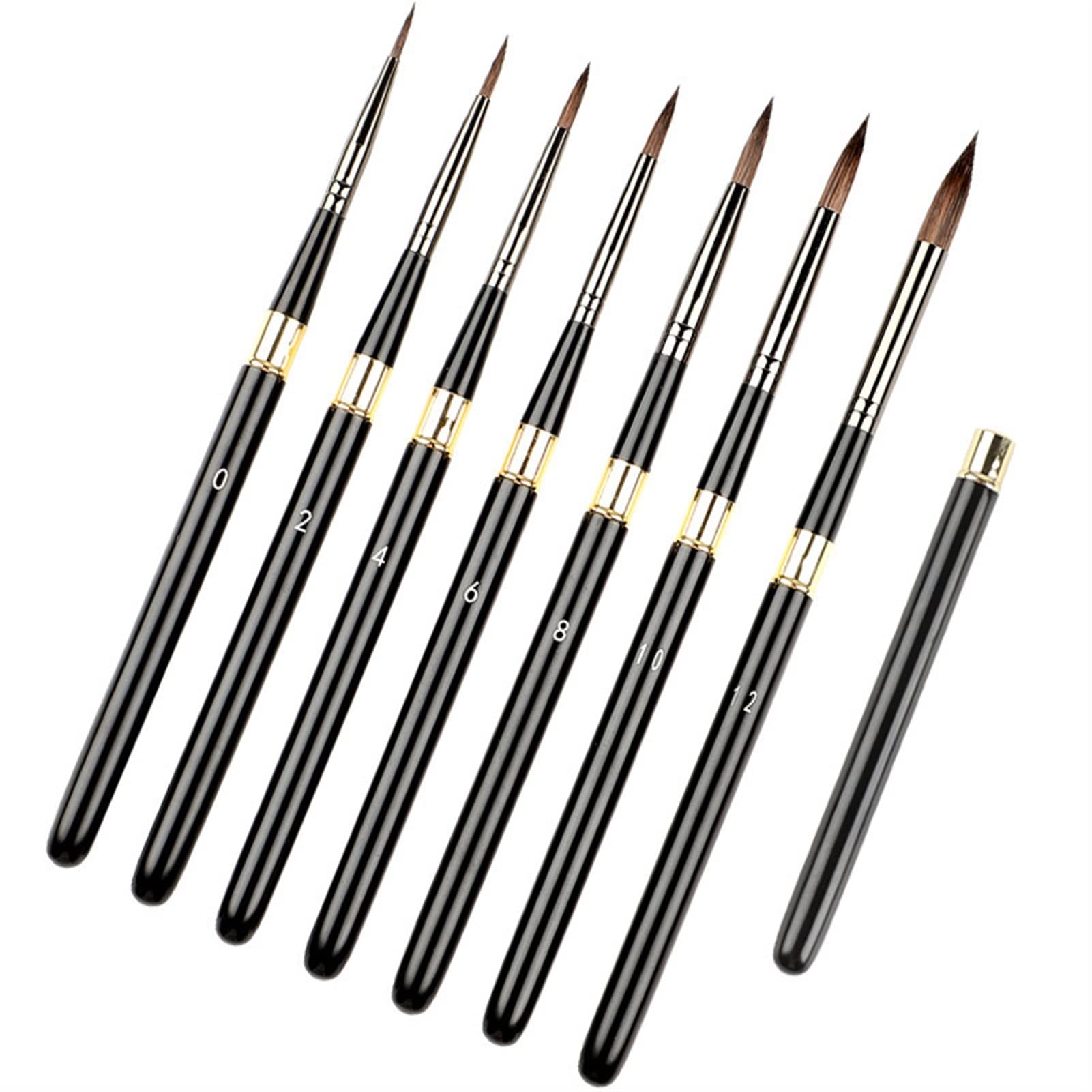 Sjdopulse Watercolor Paintbrush Set - 7Pcs Round Detail Paint Brushes – Professional Watercolor Paint Brushes For Watercolor, Acrylic, Oil, Gouache, And Canvas Painting