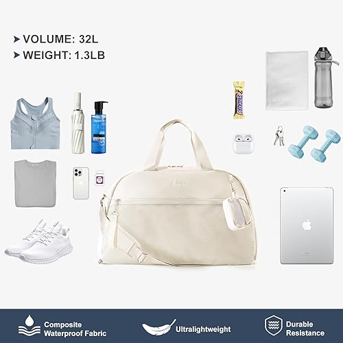 Miniatura 7 de Gym Bag for Women Sport Duffel Bag for Men with Shoes Compartment Travel Duffle Bags with Wet Pocket School Yoga Football Basketball Lightweight