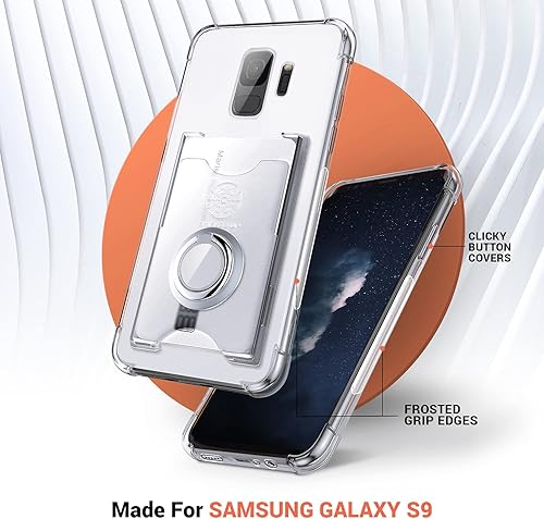 Miniatura 7 de Shields Up Funda para Galaxy S9, funda Samsung S9, funda minimalista con tarjetero y soporte de anillo, protección contra caídas Funda protectora