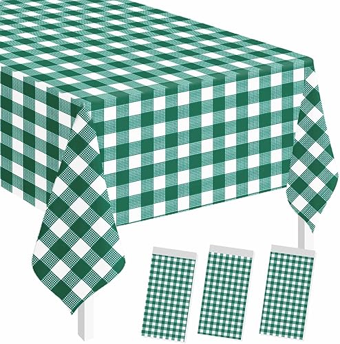 Miniatura 52 de SietDESEO Paquete de 2 manteles de plástico color rojo de 54 x 108 pulgadas, desechables de alta calidad para mesa rectangular, para bodas, baby