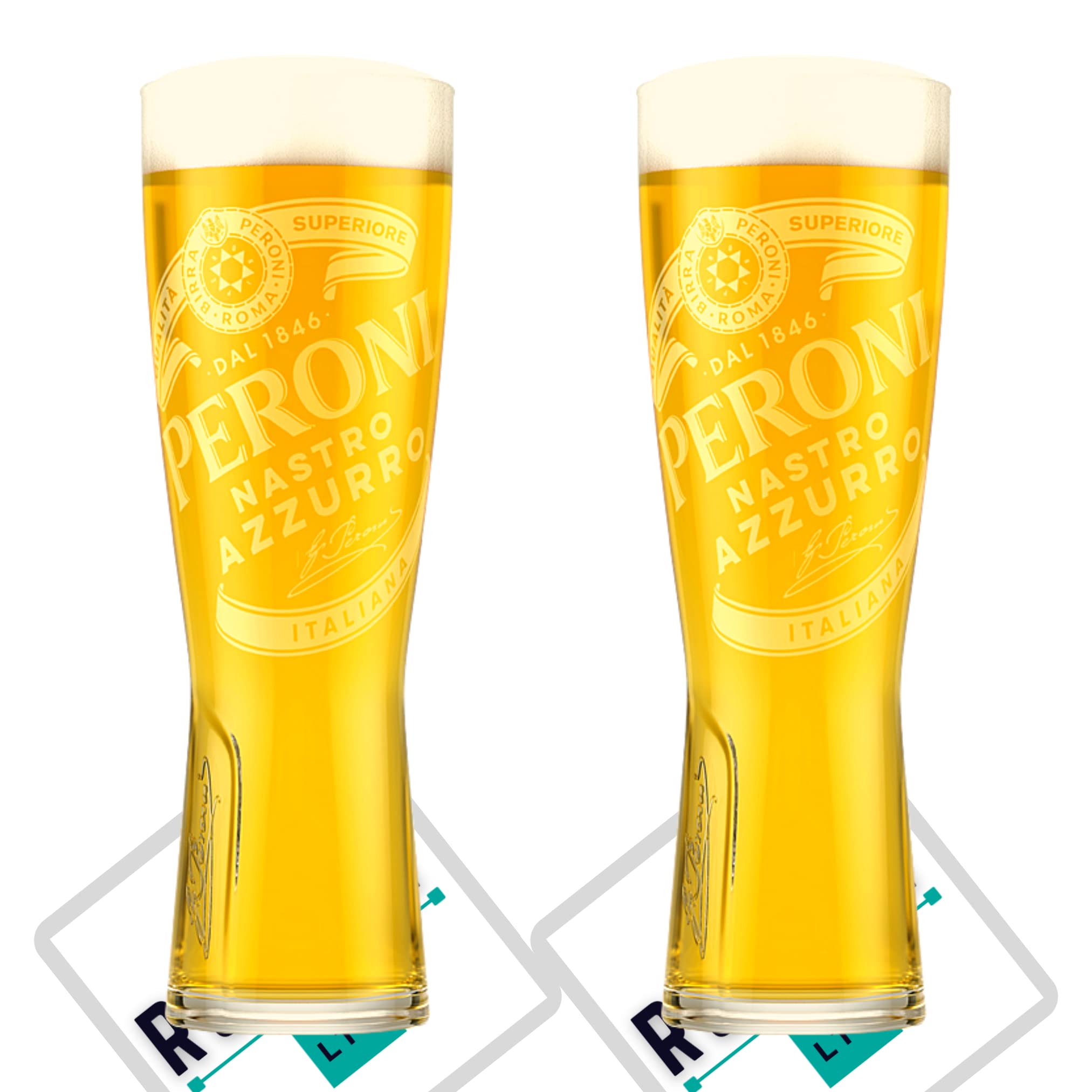 Peroni Mat Roxley Peroni Pint Glass X2 Pint Glasses Also Comes With 2 Branded Beer ...