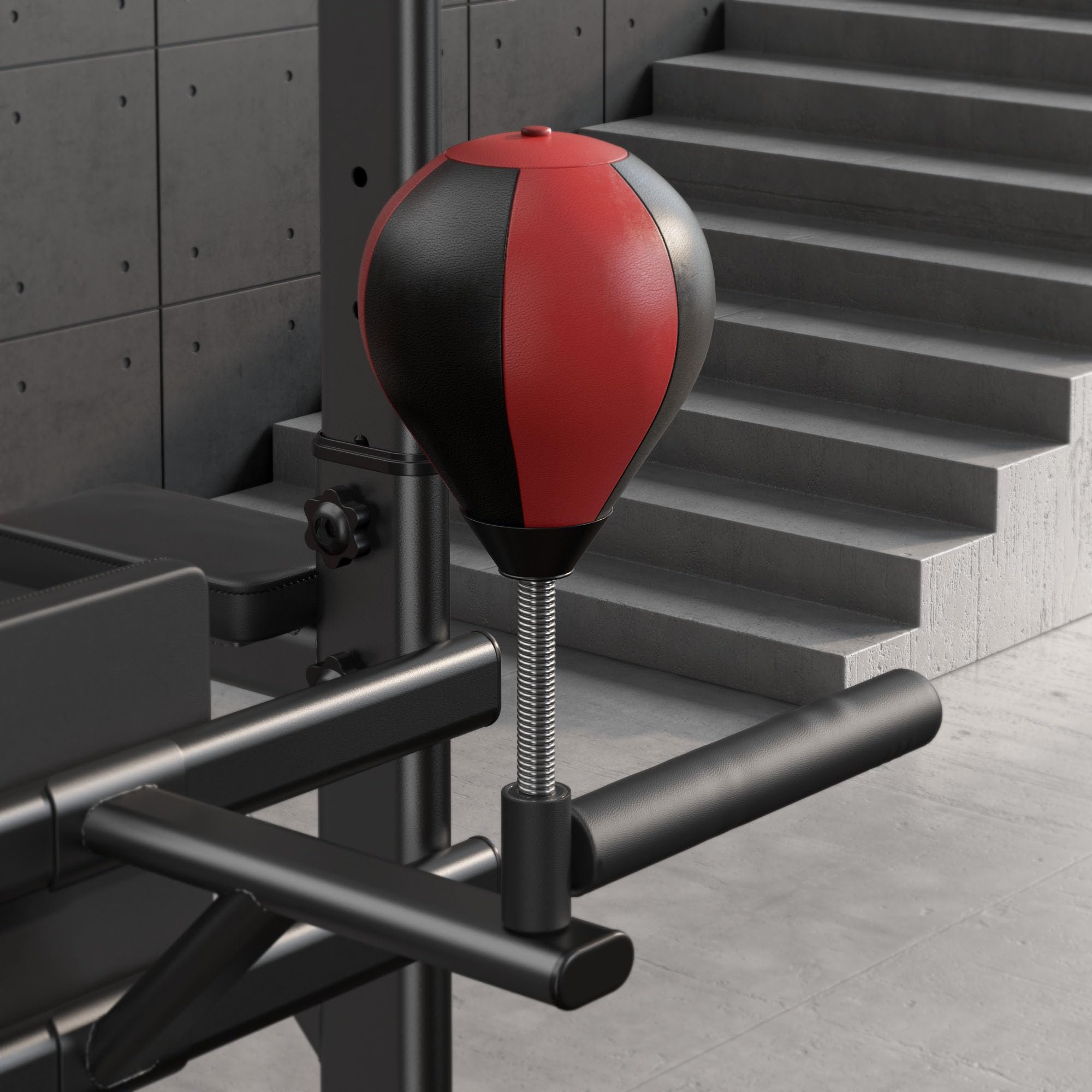 sogesfurniture Power Tower, Dip Station, estación de fuerza multifuncional con barra de dominadas y asas para flexiones, pelota de boxeo, altura regulable de 188 – 230 cm