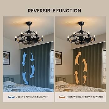 ReFa♡O STYLE MOOONICHE 27'' Farmhouse Cage Ceiling Fan with Light Remote