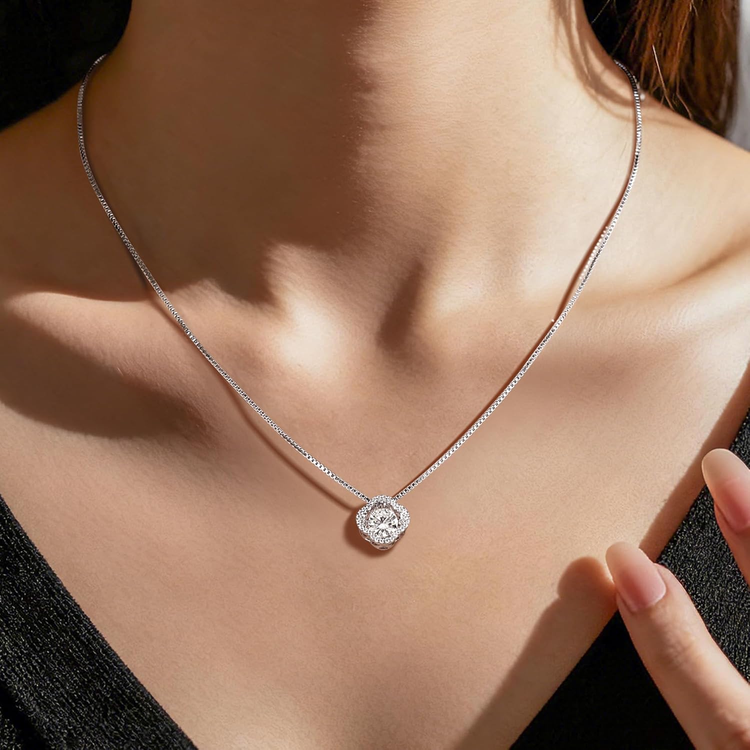 boya Moissanite Necklace for Women, Dancing Necklace for Anniversary Mother's Day Valentines Christmas Gifts for Wife - Image 4