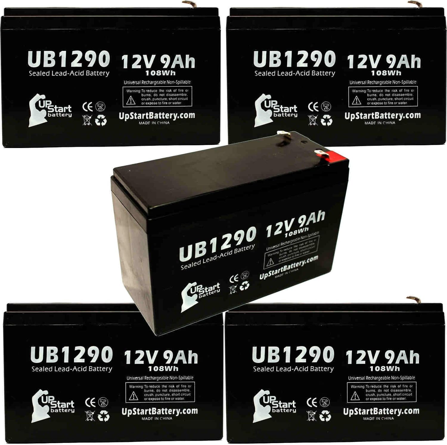 5 Pack Replacement for Replacement CyberPower CP800AVR Battery - Replacement UB1290 Universal Sealed Lead Acid Battery (12V, 9Ah, 9000mAh, F1 Terminal, AGM,SLA) - Includes 10 F1 to F2 Terminal Adapter : Health & Household