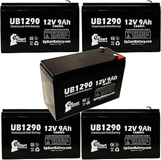5 Pack Replacement for Replacement CyberPower CP800AVR Battery - Replacement UB1290 Universal Sealed Lead Acid Battery (12V, 9Ah, 9000mAh, F1 Terminal, AGM,SLA) - Includes 10 F1 to F2 Terminal Adapter