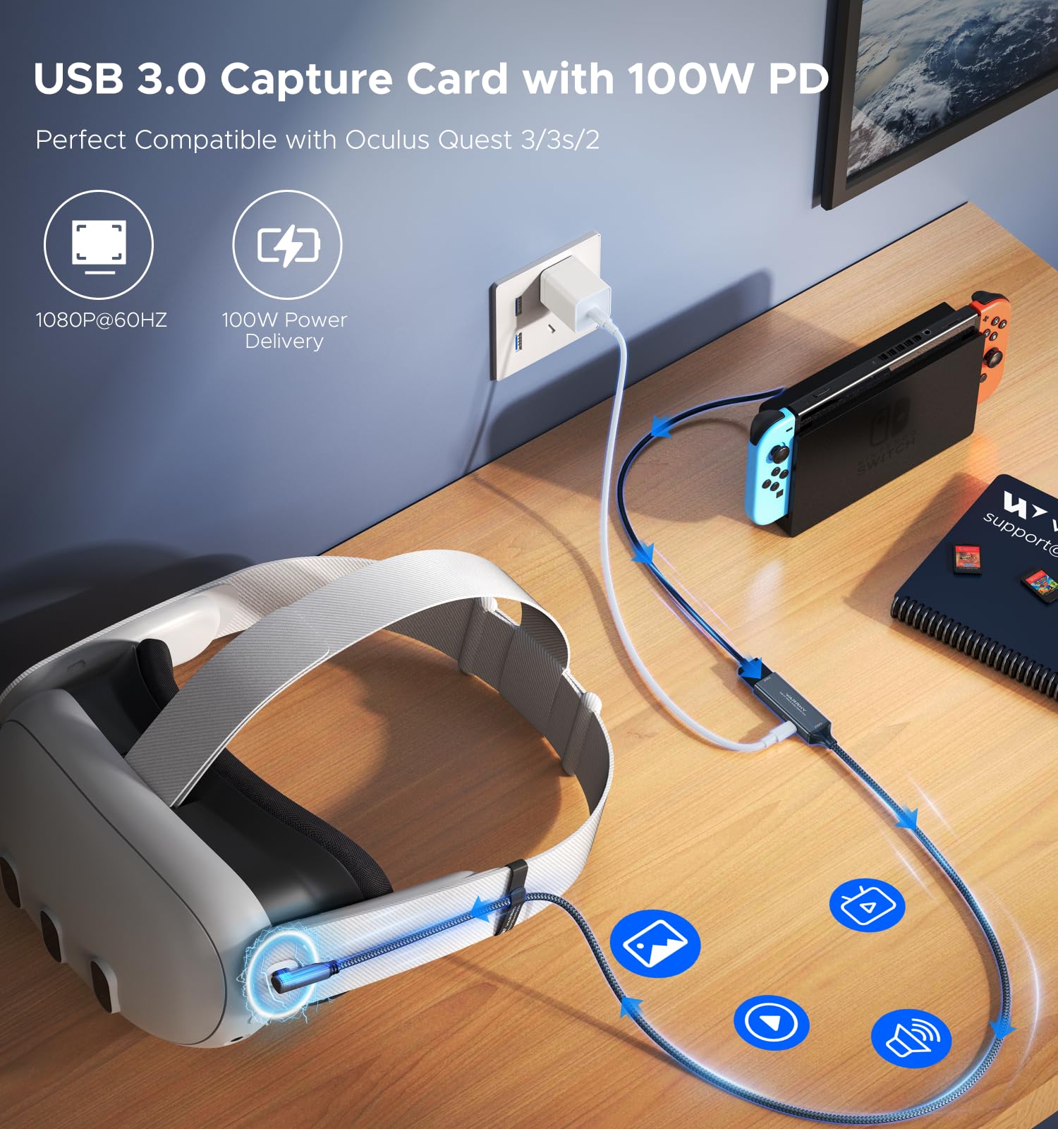 Hdmi To Usb Fulfalic Video Capture Card, C Capture Card, 4K