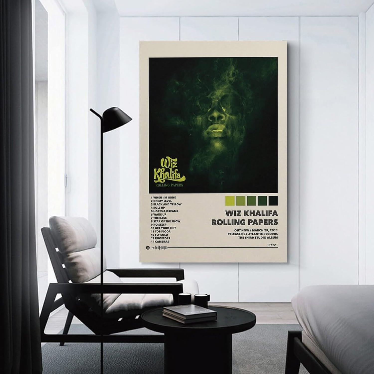 Wiz Khalifa Rolling Papers Posters & Prints on Canvas Wall Art Poster for Room Decor Frame:16x24inch(40x60cm)