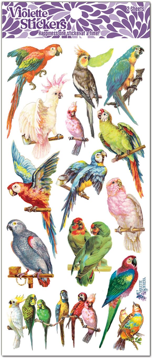 Violette Stickers Parrots